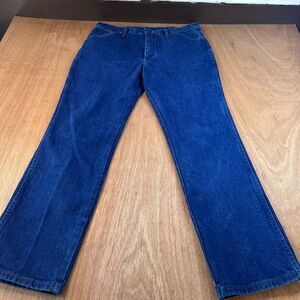 Wrangler Jeans Mens 35x30 Blue Bootcut Straight Fit Western Denim